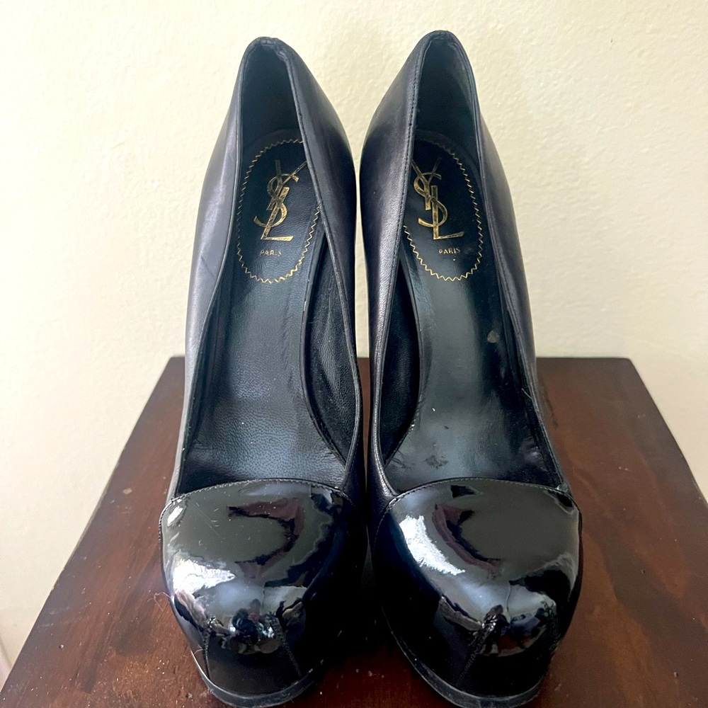YSL Black Patent Pumps